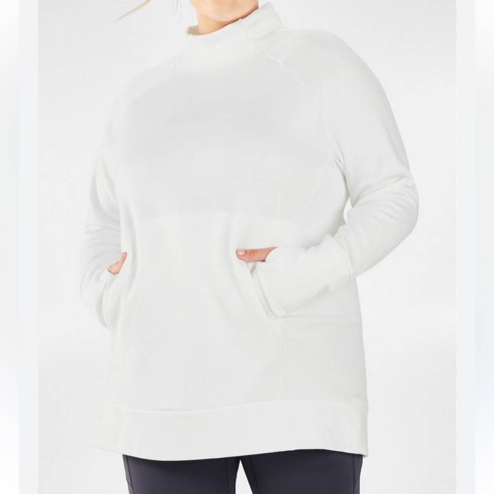 Fabletics Zaylee Funnel neck tunic ivory sweatshirt Sz 4X - Picture 7 of 12